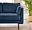 Furniturebox UK Evelyn 2-Seater Velvet Sofa in Navy On Wooden Frame