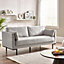 Furniturebox UK Evelyn 3-Seater Velvet Sofa in Taupe Beige On Wooden Frame