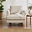 Furniturebox UK Fabric Armchair - 'Fleur' Upholstered Cream Armchair - 100% Eco Recycled Fabric - Modern Living Room Furniture