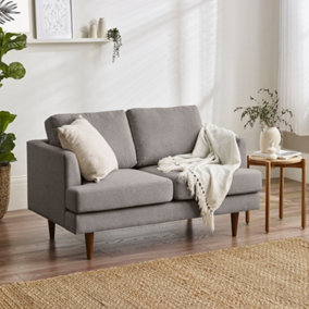 Furniturebox UK Fabric Sofa - 'Fleur' 2 Seater Upholstered Beige Sofa - 100% Eco Recycled Fabric - Modern Living Room Furniture