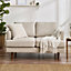 Furniturebox UK Fabric Sofa - 'Fleur' 2 Seater Upholstered Cream Sofa - 100% Eco Recycled Fabric - Modern Living Room Furniture