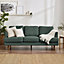 Furniturebox UK Fabric Sofa - 'Fleur' 3 Seater Upholstered Green Sofa - 100% Eco Recycled Fabric - Modern Living Room Furniture
