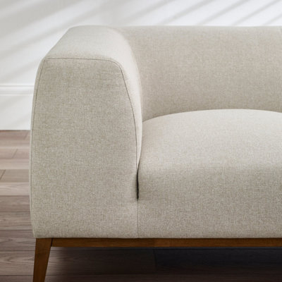 Furniturebox UK Fabric Sofa Zuri 2 Seater Upholstered Cream Sofa 100 Eco Recycled Fabric Modern Living