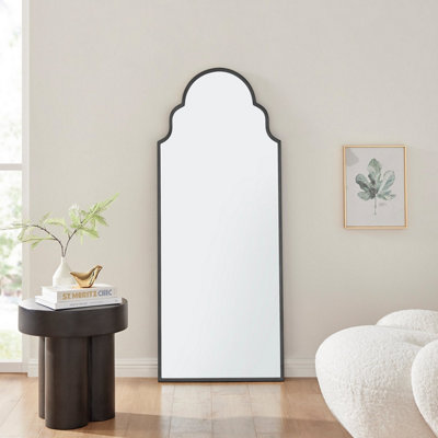 Furniturebox UK Hima Black Metal Moroccan Arch Wall Mirror