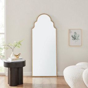 Furniturebox UK Hima Gold Metal Moroccan Arch Wall Mirror