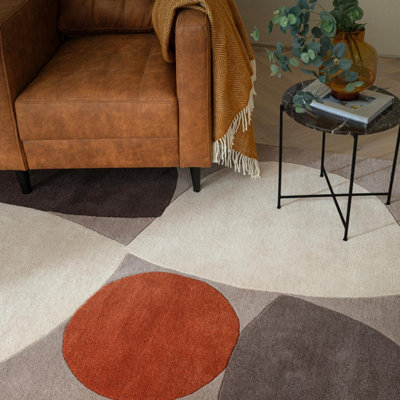 Furniturebox UK Jenson Grey Pebble Shapes Rug 120x170