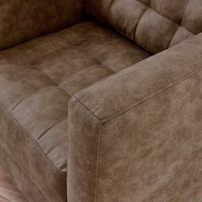 Furniturebox UK Jolene Brown Faux Leather Armchair