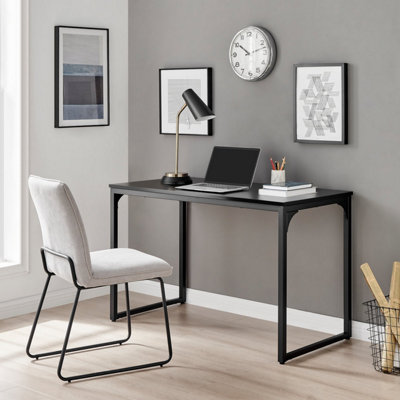 Furniturebox UK Kendrick Industrial Black Desk 120cm for Home Working ...