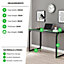 Furniturebox UK Kendrick Industrial Black Desk 120cm for Home Working Study Gaming Office Desk. Elegant Black Leg Melamine Desk