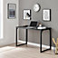Furniturebox UK Kendrick Industrial Black Desk 120cm for Home Working Study Gaming Office Desk. Elegant Black Leg Melamine Desk