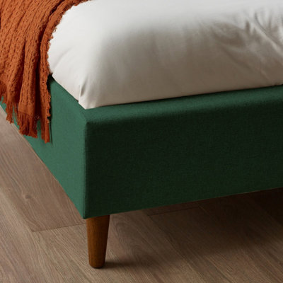Furniturebox UK King Size Bed - 'Hana' Upholstered Green Kingsize Bed Frame Only (No Mattress) - 100% Recycled Eco Fabric