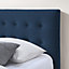 Furniturebox UK King Size Bed - 'Lotus' Upholstered Blue Velvet Kingsize Bed Frame Only (No Mattress) - Chesterfield Style Bed