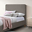Furniturebox UK King Size Bed - 'Romy' Upholstered Beige Taupe Kingsize Bed Frame Only (No Mattress) - 100% Recycled Eco Fabric