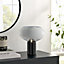 Furniturebox UK Laura Smoked Glass And Black Marble Mid Century Desk Table Lamp