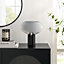 Furniturebox UK Laura Smoked Glass And Black Marble Mid Century Desk Table Lamp