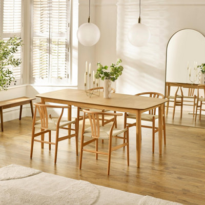 Furniturebox UK Leif Oak Effect Wood Rectangular Extending Table & 4 ...