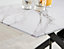 Furniturebox UK Leonardo 6-Seater Dining Table With White Glass Marble Effect Top And Black Legs