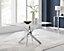 Furniturebox UK Leonardo 6-Seater Dining Table With White Glass Marble Effect Top And Silver Legs