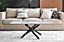 Furniturebox UK Leonardo Coffee Table With White Glass Marble Effect Top And Black Legs