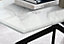 Furniturebox UK Leonardo Coffee Table With White Glass Marble Effect Top And Black Legs