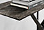 Furniturebox UK Leonardo Console Table With Grey Glass Marble Effect Top And Black Legs