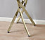 Furniturebox UK Leonardo Console Table With White Glass Marble Effect Top And Gold Legs