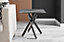Furniturebox UK Leonardo Side Table With Grey Glass Marble Effect Top And Black Legs