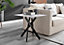 Furniturebox UK Leonardo Side Table With White Glass Marble Effect Top And Black Legs