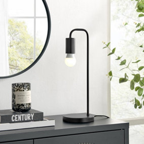 Furniturebox UK Lola Black Industrial Table Desk Lamp