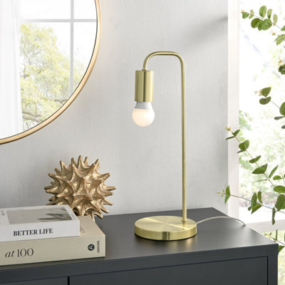 Furniturebox UK Lola Brass Industrial Table Desk Lamp | DIY at B&Q