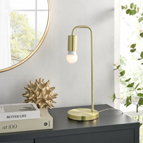 Furniturebox UK Lola Brass Industrial Table Desk Lamp