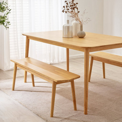 Furniturebox UK Lynton Solid Wood Oak Effect Large Dining Bench