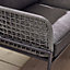 Furniturebox UK Maldives Grey PE Rattan 4 to 5 Seat Outdoor Garden Sofa Set, Grey Cushions, 5 seat corner sofa + coffee table
