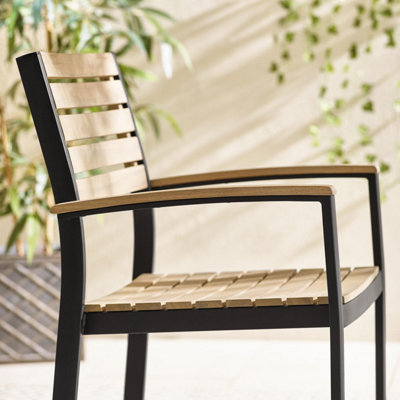 Furniturebox UK Malva Seat Outdoor Chairs Black Aluminium