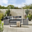 Furniturebox UK Marbella Textured Grey Rattan Garden Dining Set Grey Cushions 9 Seat Outdoor Sofa, Chair, Bench, Table 145x80cm