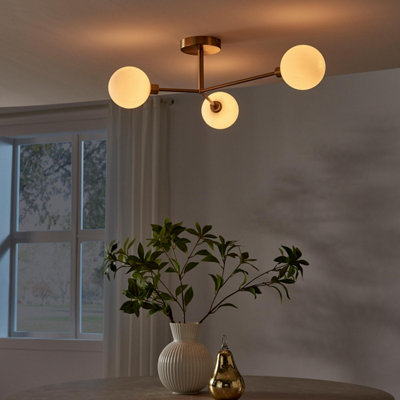 Furniturebox UK Martha 3 Frosted Glass Globes Ceiling Light