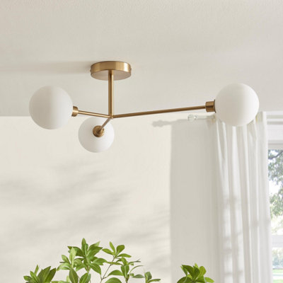 Furniturebox UK Martha 3 Frosted Glass Globes Ceiling Light