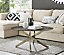 Furniturebox UK Novara Round Coffee Table With Grey Glass Marble Effect Top And Gold Legs