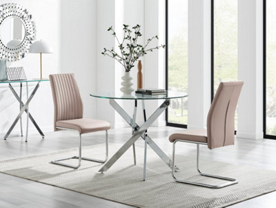 Furniturebox UK Novara Round Dining Table And Cappuccino