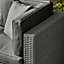 Furniturebox UK Orlando 4 Seat Modular Outdoor Garden Sofa - Grey Rattan Garden Sofa with Grey Cushions - Garden Coffee Table