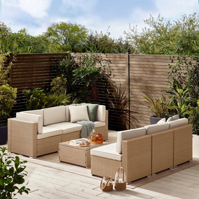 Taupe rattan on sale garden furniture