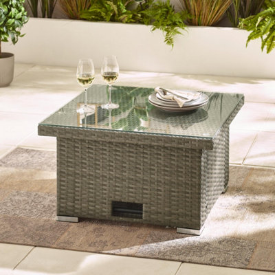 Furniturebox UK Orlando Grey Rattan Rising Garden Coffee Dining Table