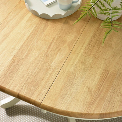 Furniturebox UK Padstow Oak and Cream 4-6 Seater Extending Dining Table