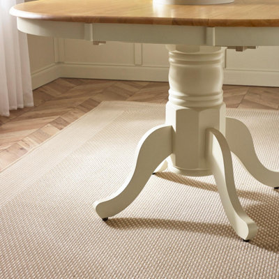 Furniturebox UK Padstow Oak and Cream 4-6 Seater Extending Dining Table