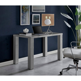 Furniturebox UK Pivero Grey High Gloss Computer PC Home Working Office Desk
