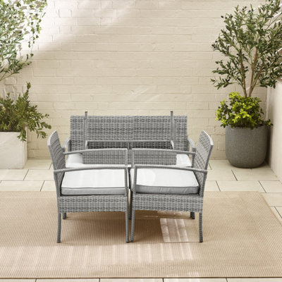 Furniturebox UK Porto Grey PE Rattan Outdoor Garden Seat