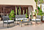 Furniturebox UK Porto Grey PE Rattan Outdoor Garden 4 Seat Coffee Table & Chairs Set, 2 Chairs 2 Seater Garden Bench