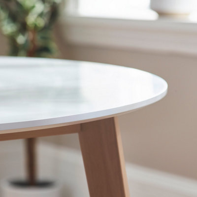 Furniturebox UK Round Dining Table - Sofia White Circular Dining Table ...