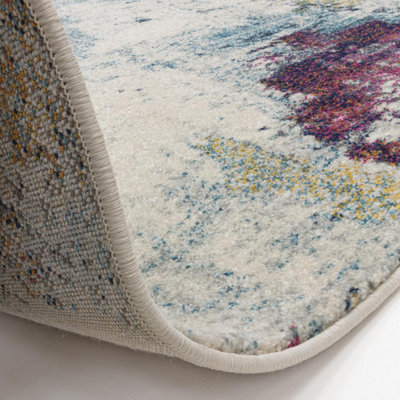 Furniturebox UK Ruddick Multicoloured Distressed Rug 160x230