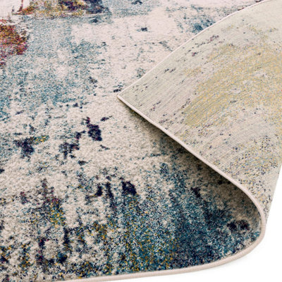 Furniturebox UK Ruddick Multicoloured Distressed Rug 200x290